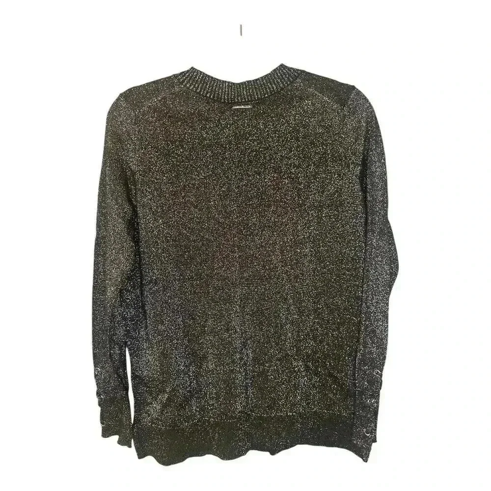 Michael Kors Womens Black Metallic Sweater,‎ Medium